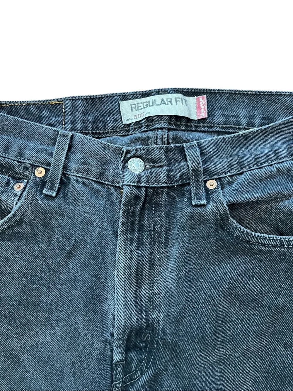 Vintage Y2K Levi's 505 Faded Black Denim Jeans Straight Leg 30x30 (2007)